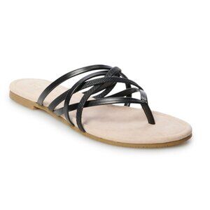 NEW LC Lauren Conrad Sodalite Women's Strappy Slide Sandals in Black Size 11 NWT